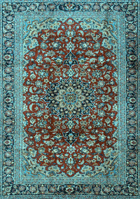 Medallion Light Blue Traditional Rug, tr2157lblu