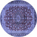 Round Medallion Blue Traditional Rug, tr2157blu