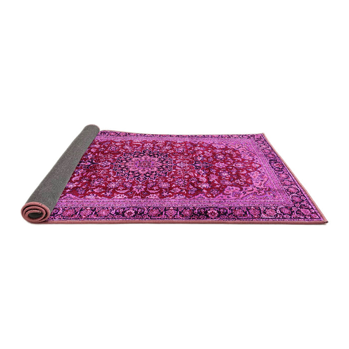 Sideview of Medallion Pink Traditional Rug, tr2157pnk