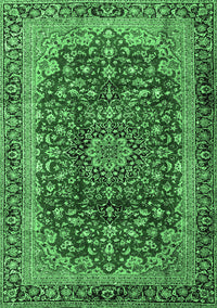 Medallion Emerald Green Traditional Rug, tr2157emgrn