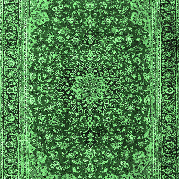Medallion Emerald Green Traditional Rug, tr2157emgrn