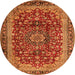 Square Medallion Orange Traditional Rug, tr2157org