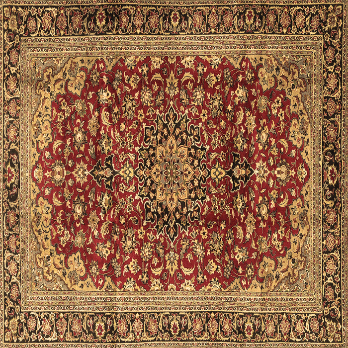 Square Medallion Brown Traditional Rug, tr2157brn