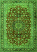 Serging Thickness of Machine Washable Medallion Green Traditional Area Rugs, wshtr2157grn