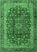 Machine Washable Medallion Emerald Green Traditional Area Rugs, wshtr2157emgrn