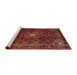 Sideview of Machine Washable Traditional Cherry Red Rug, wshtr2158