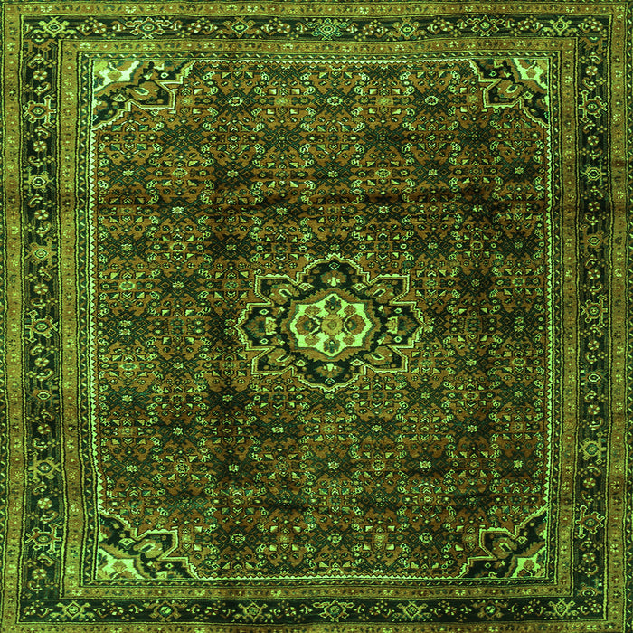 Round Machine Washable Persian Green Traditional Area Rugs, wshtr2158grn