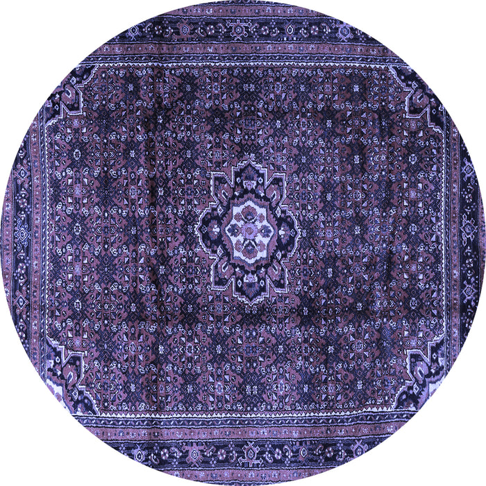 Round Persian Blue Traditional Rug, tr2158blu