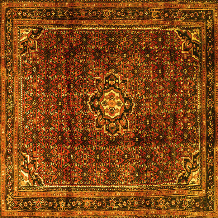 Square Persian Yellow Traditional Rug, tr2158yw