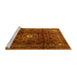 Sideview of Machine Washable Persian Yellow Traditional Rug, wshtr2158yw