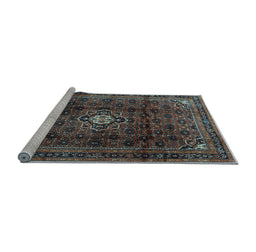 Sideview of Machine Washable Persian Light Blue Traditional Rug, wshtr2158lblu