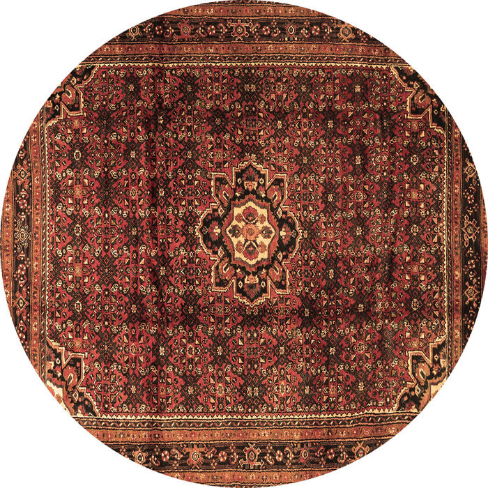 Round Machine Washable Persian Brown Traditional Rug, wshtr2158brn