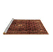 Sideview of Machine Washable Persian Brown Traditional Rug, wshtr2158brn