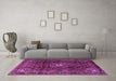 Machine Washable Persian Purple Traditional Area Rugs in a Living Room, wshtr2158pur