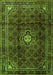 Serging Thickness of Machine Washable Persian Green Traditional Area Rugs, wshtr2158grn