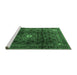 Sideview of Machine Washable Persian Emerald Green Traditional Area Rugs, wshtr2158emgrn