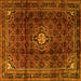 Square Machine Washable Persian Yellow Traditional Rug, wshtr2158yw