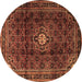 Round Persian Brown Traditional Rug, tr2158brn
