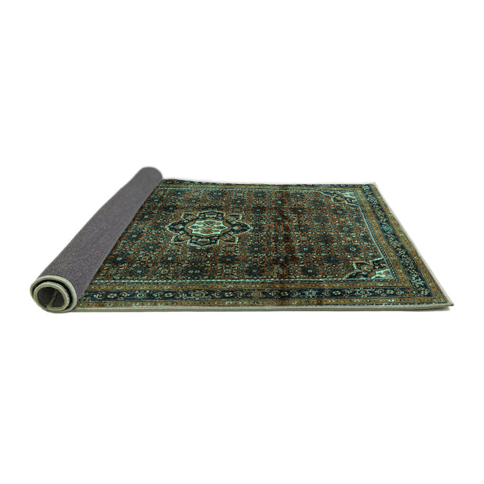 Sideview of Persian Turquoise Traditional Rug, tr2158turq