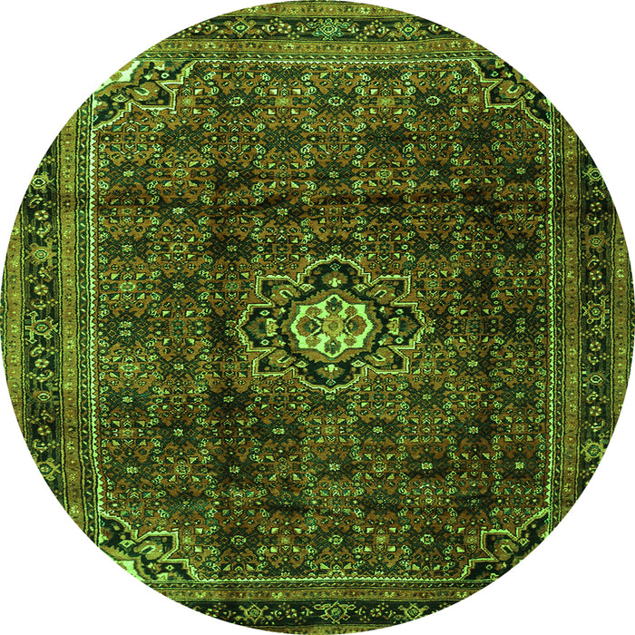 Square Persian Green Traditional Rug, tr2158grn