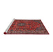 Sideview of Machine Washable Traditional Dark Almond Brown Rug, wshtr2159