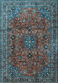 Medallion Light Blue Traditional Rug, tr2159lblu