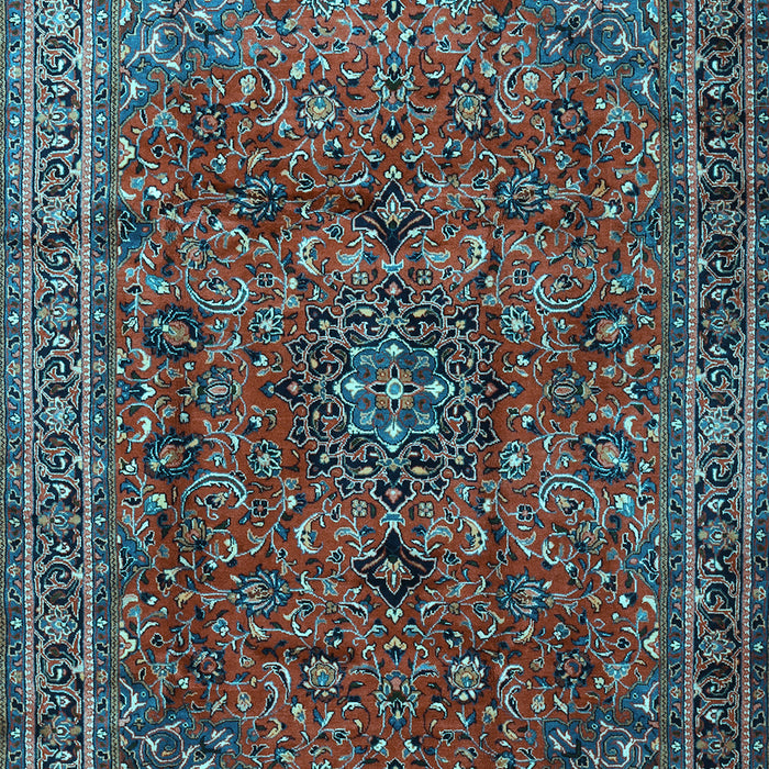 Medallion Light Blue Traditional Rug, tr2159lblu