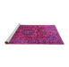 Sideview of Machine Washable Medallion Pink Traditional Rug, wshtr2159pnk