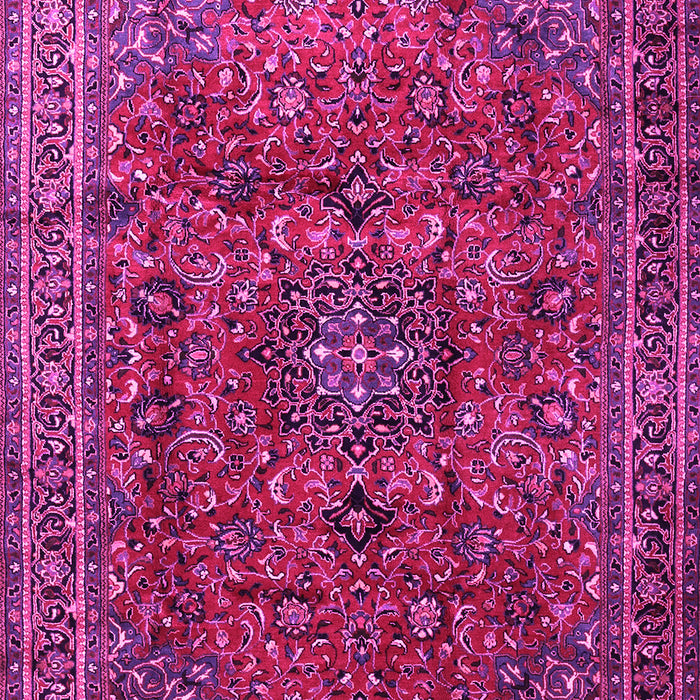 Machine Washable Medallion Pink Traditional Rug, wshtr2159pnk