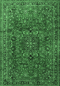 Medallion Emerald Green Traditional Rug, tr2159emgrn