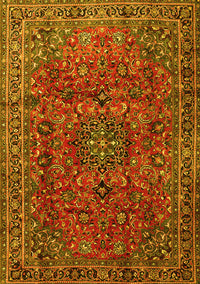 Medallion Yellow Traditional Rug, tr2159yw