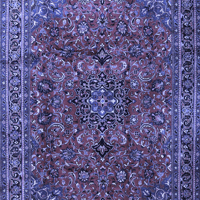 Machine Washable Medallion Blue Traditional Rug, wshtr2159blu