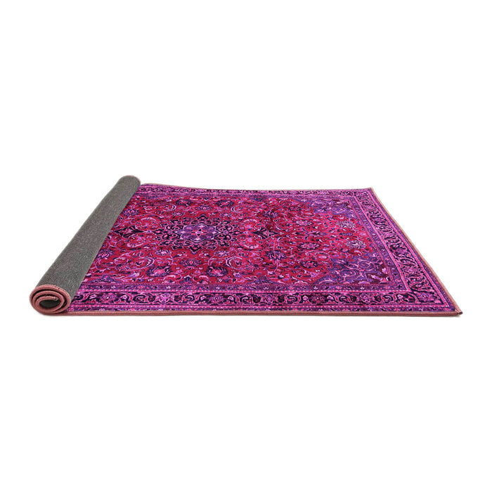 Sideview of Medallion Pink Traditional Rug, tr2159pnk