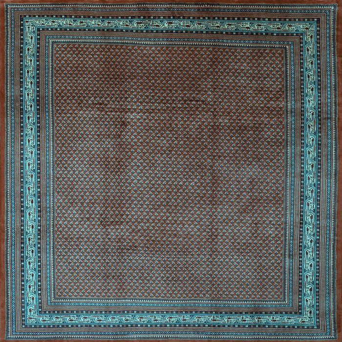 Square Machine Washable Persian Light Blue Traditional Rug, wshtr215lblu