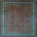 Square Machine Washable Persian Light Blue Traditional Rug, wshtr215lblu