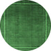 Round Persian Emerald Green Traditional Rug, tr215emgrn