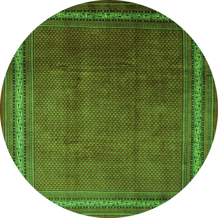 Square Persian Green Traditional Rug, tr215grn