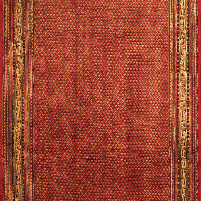Serging Thickness of Machine Washable Persian Orange Traditional Area Rugs, wshtr215org