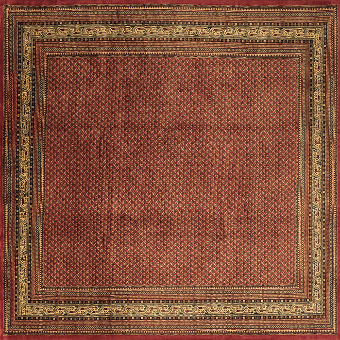 Square Persian Brown Traditional Rug, tr215brn
