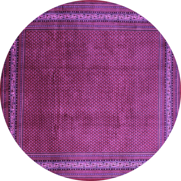 Round Persian Purple Traditional Rug, tr215pur