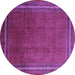 Round Persian Purple Traditional Rug, tr215pur