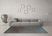 Machine Washable Persian Light Blue Traditional Rug in a Living Room, wshtr215lblu