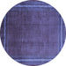 Round Persian Blue Traditional Rug, tr215blu