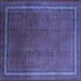 Square Persian Blue Traditional Rug, tr215blu