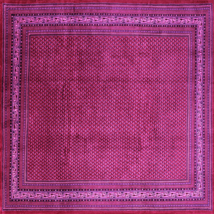 Square Machine Washable Persian Pink Traditional Rug, wshtr215pnk