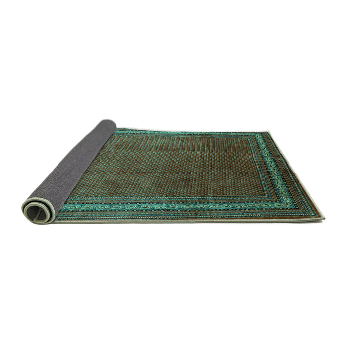 Sideview of Persian Turquoise Traditional Rug, tr215turq