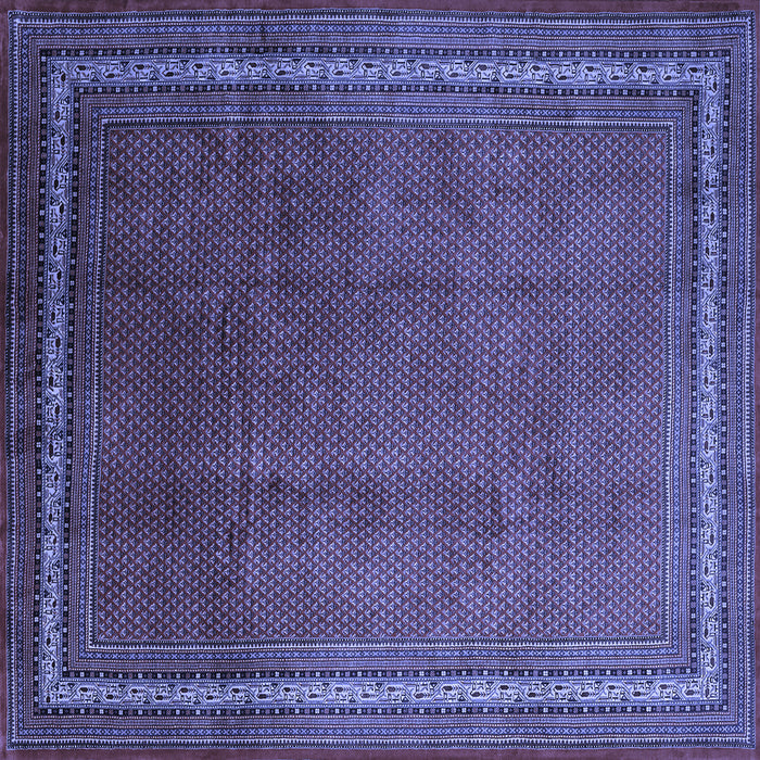 Square Machine Washable Persian Blue Traditional Rug, wshtr215blu