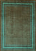 Machine Washable Persian Turquoise Traditional Area Rugs, wshtr215turq