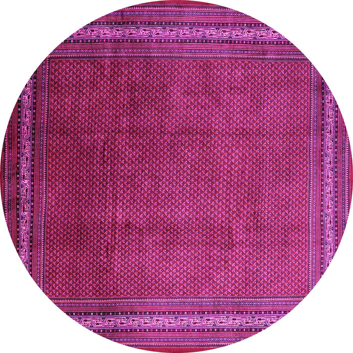 Round Machine Washable Persian Pink Traditional Rug, wshtr215pnk