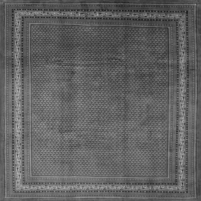 Round Machine Washable Persian Gray Traditional Rug, wshtr215gry